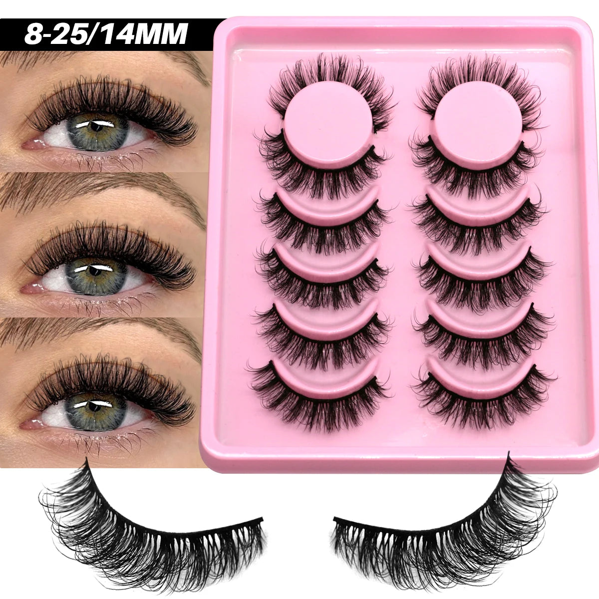 Fluffy 3D Natural False Lashes 5/6 Pairs