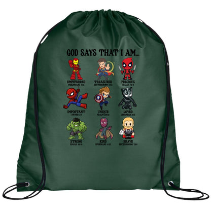 God Says I Am.... Line Drawstring Backpack