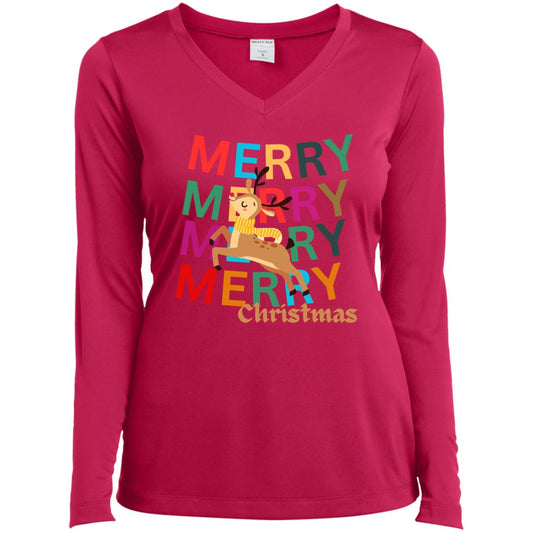 Ladies’ Long Sleeve Performance V-Neck Tee