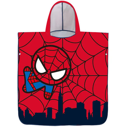 Disney Spider-Man Avengers Children Bath Towel Cartoon Hooded Cloak