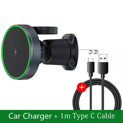 2 IN 1 Magnetic Wireless Car Charger For iPhone 15 14 13 12, Pro Max Apple Watch 8 7