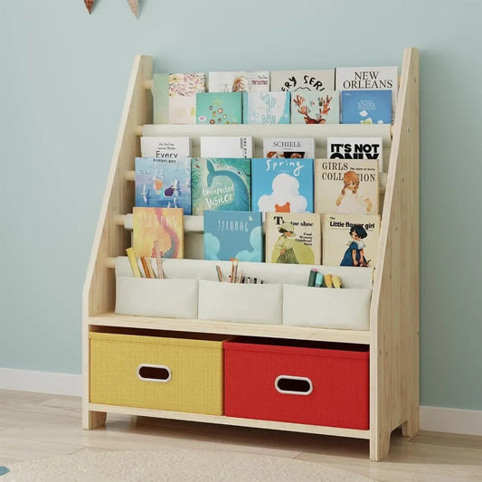 4 Tier Kids Book Shelf, Toy Storage Organizer