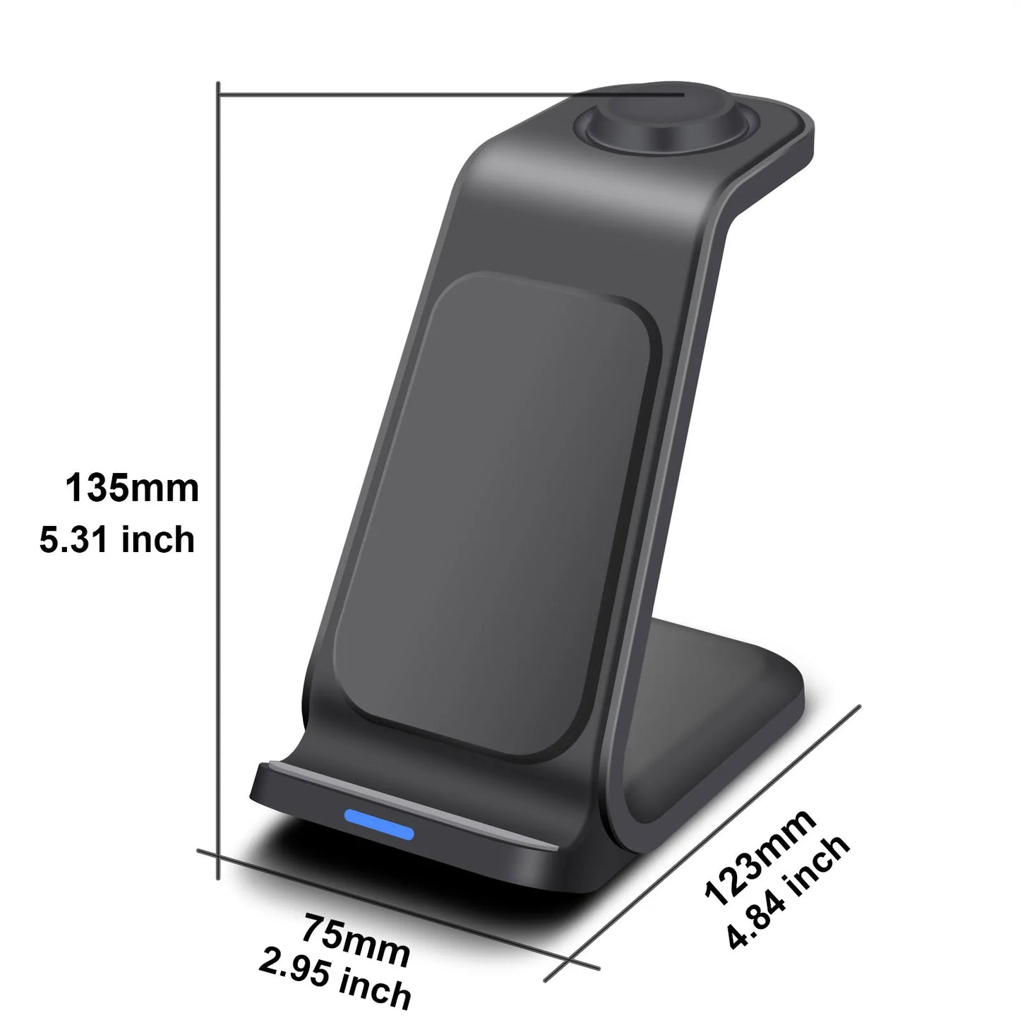 Wireless Charger 3 in 1 Fast Charging Dock Station- Samsung S23 S22, Galaxy Watch 6 5 4 Buds 2 Pro