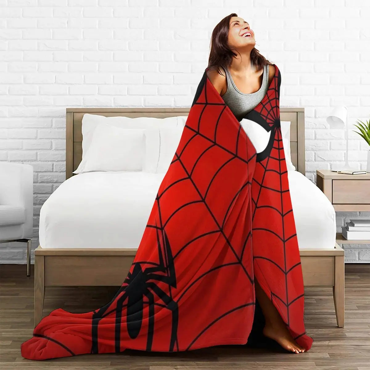 Spider Man Eye Red Web Blanket