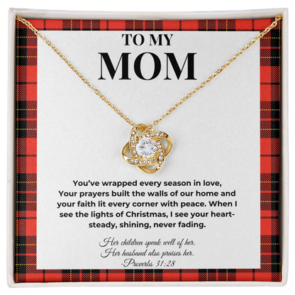 Love Knot Necklace – To My Mom | Heartfelt Christmas Gift for Mother from Daughter or Son