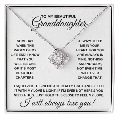 TO MY GRANDDAUGHTER, LOVE KNOT NECKLACE