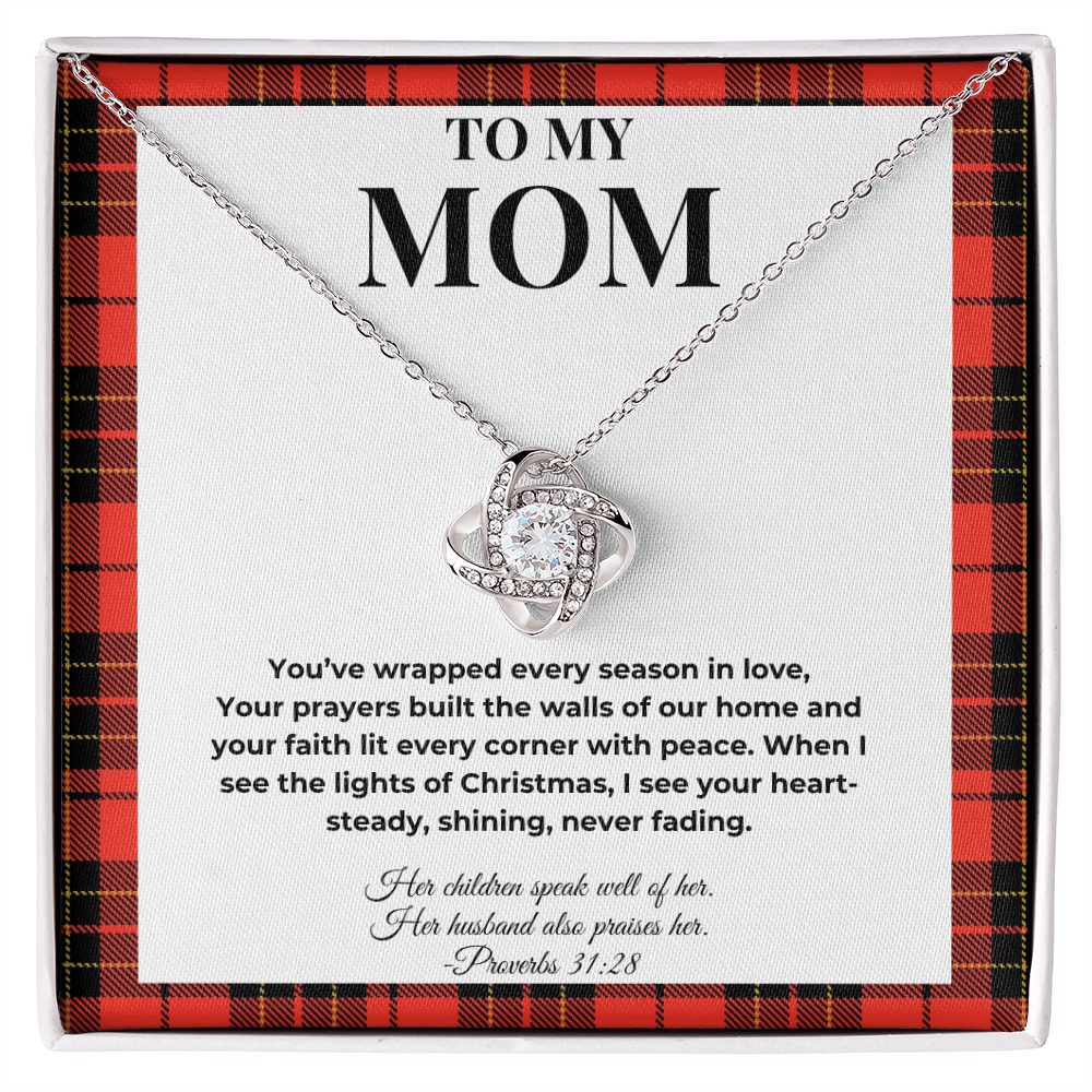 Love Knot Necklace – To My Mom | Heartfelt Christmas Gift for Mother from Daughter or Son