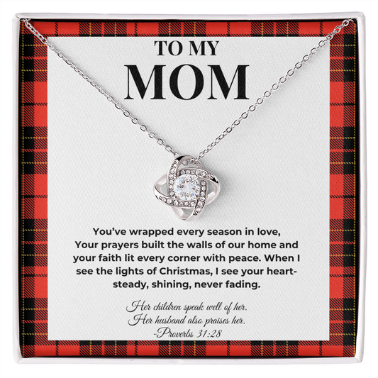 Love Knot Necklace – To My Mom | Heartfelt Christmas Gift for Mother from Daughter or Son