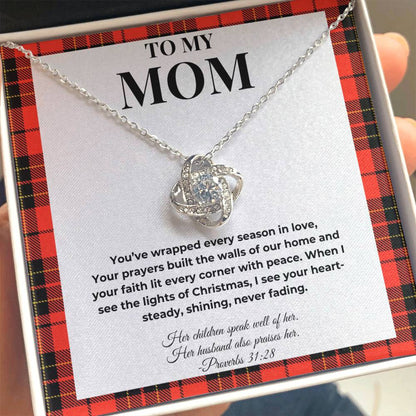 Love Knot Necklace – To My Mom | Heartfelt Christmas Gift for Mother from Daughter or Son