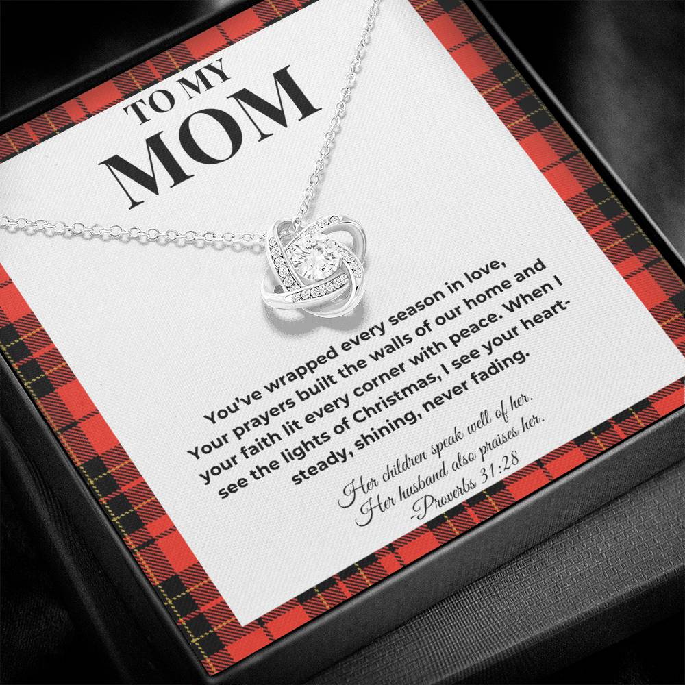 Love Knot Necklace – To My Mom | Heartfelt Christmas Gift for Mother from Daughter or Son