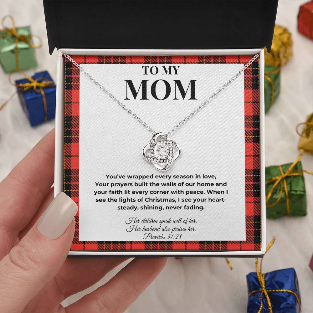 Love Knot Necklace – To My Mom | Heartfelt Christmas Gift for Mother from Daughter or Son