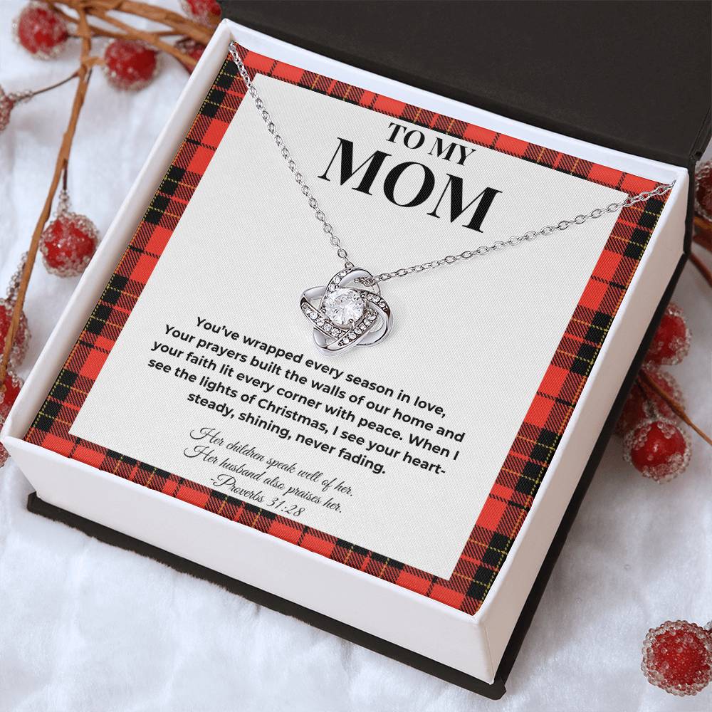 Love Knot Necklace – To My Mom | Heartfelt Christmas Gift for Mother from Daughter or Son