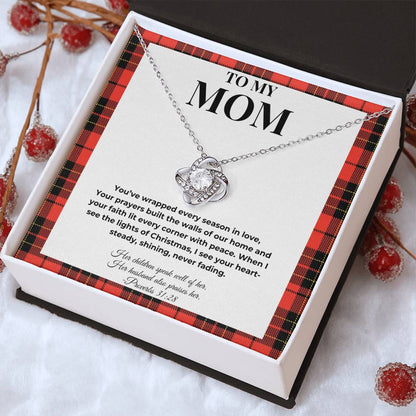 Love Knot Necklace – To My Mom | Heartfelt Christmas Gift for Mother from Daughter or Son