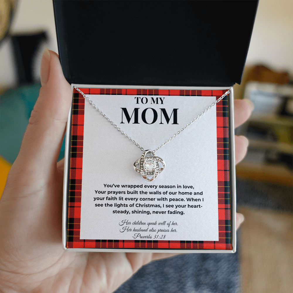 Love Knot Necklace – To My Mom | Heartfelt Christmas Gift for Mother from Daughter or Son