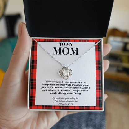 Love Knot Necklace – To My Mom | Heartfelt Christmas Gift for Mother from Daughter or Son