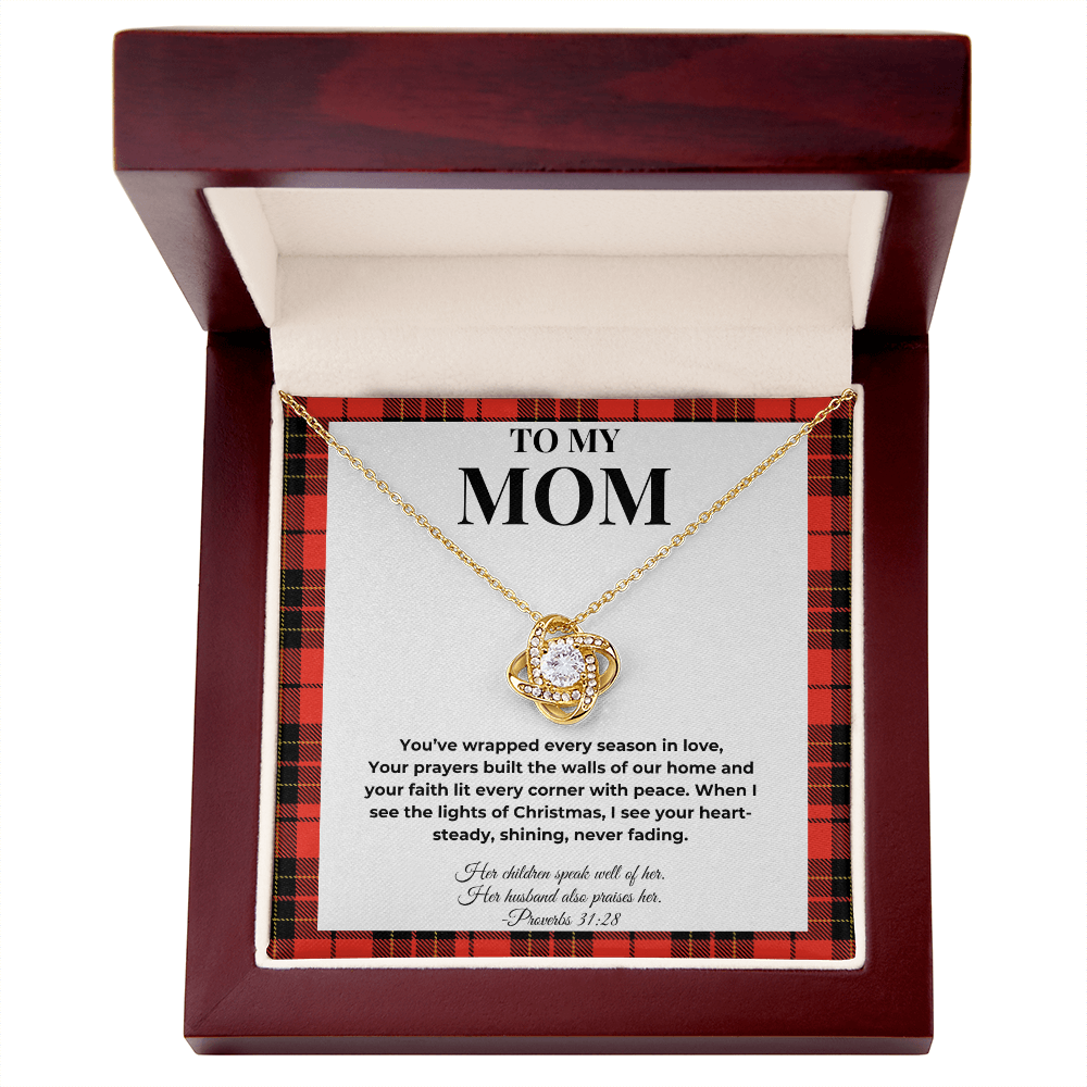 Love Knot Necklace – To My Mom | Heartfelt Christmas Gift for Mother from Daughter or Son
