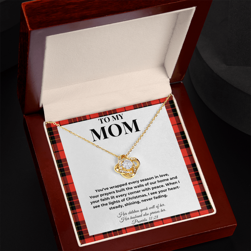Love Knot Necklace – To My Mom | Heartfelt Christmas Gift for Mother from Daughter or Son