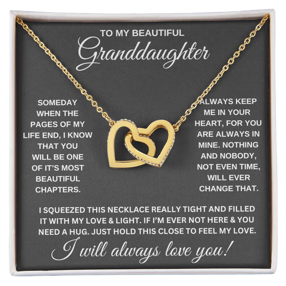 TO MY GRANDDAUGHTER, INTERLOCKING HEART NECKLACE