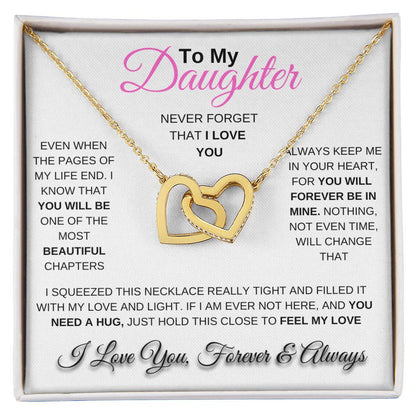 To My Daughter Interlocking Hearts Necklace