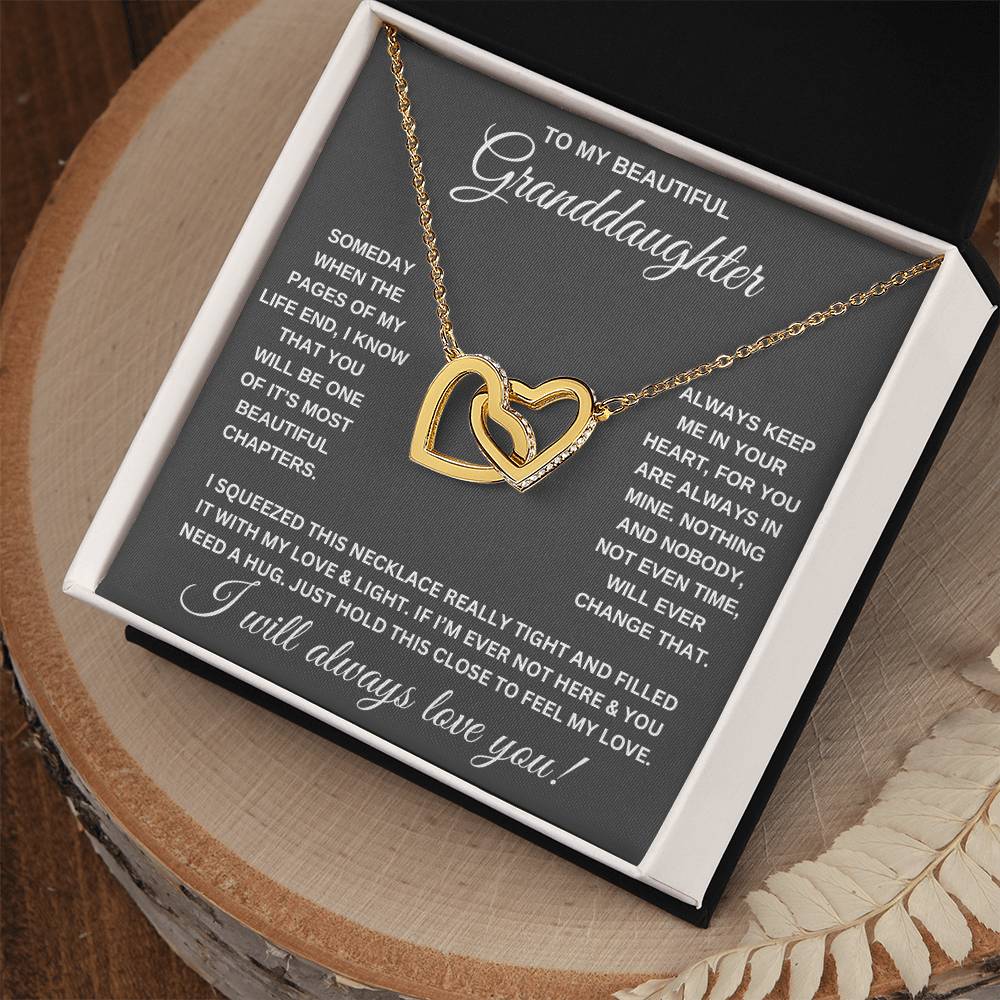 TO MY GRANDDAUGHTER, INTERLOCKING HEART NECKLACE