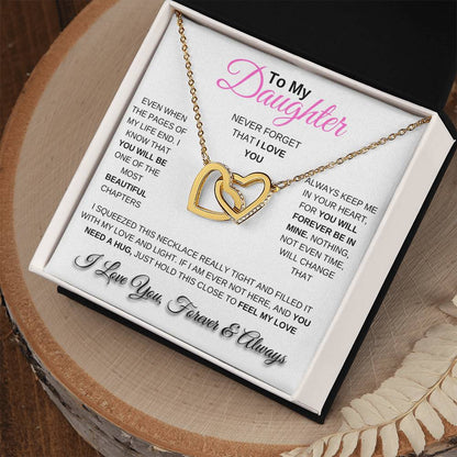 To My Daughter Interlocking Hearts Necklace