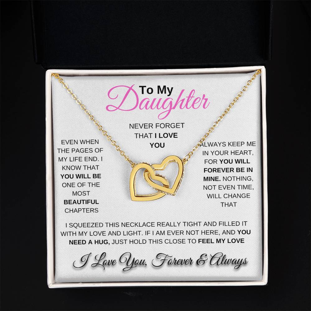 To My Daughter Interlocking Hearts Necklace