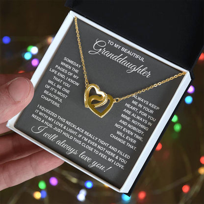 TO MY GRANDDAUGHTER, INTERLOCKING HEART NECKLACE