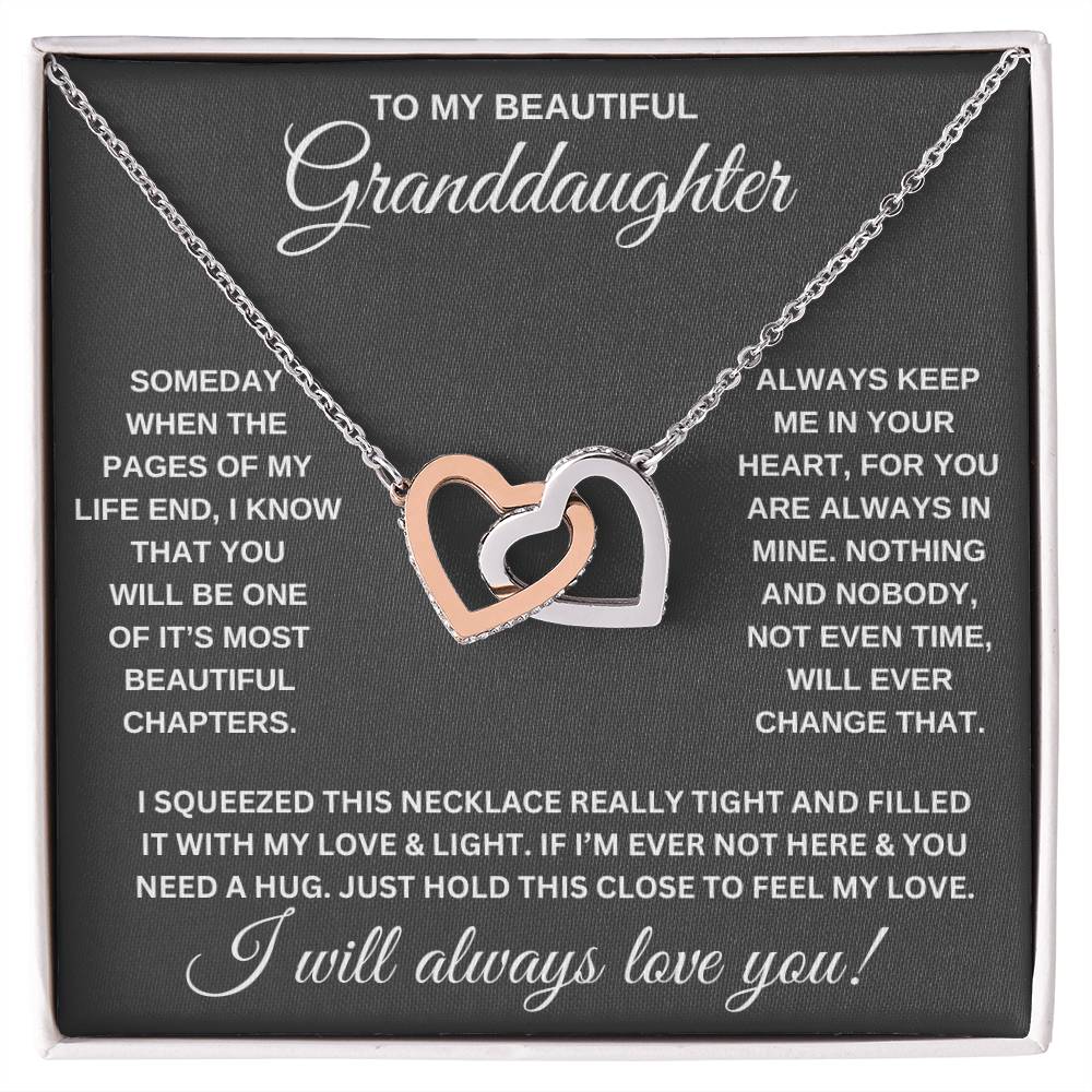 TO MY GRANDDAUGHTER, INTERLOCKING HEART NECKLACE