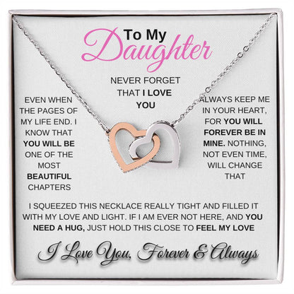 To My Daughter Interlocking Hearts Necklace