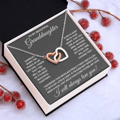 TO MY GRANDDAUGHTER, INTERLOCKING HEART NECKLACE