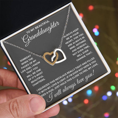 TO MY GRANDDAUGHTER, INTERLOCKING HEART NECKLACE