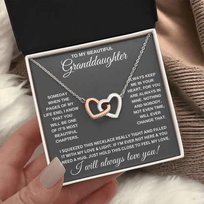 TO MY GRANDDAUGHTER, INTERLOCKING HEART NECKLACE