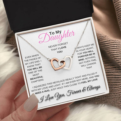 To My Daughter Interlocking Hearts Necklace