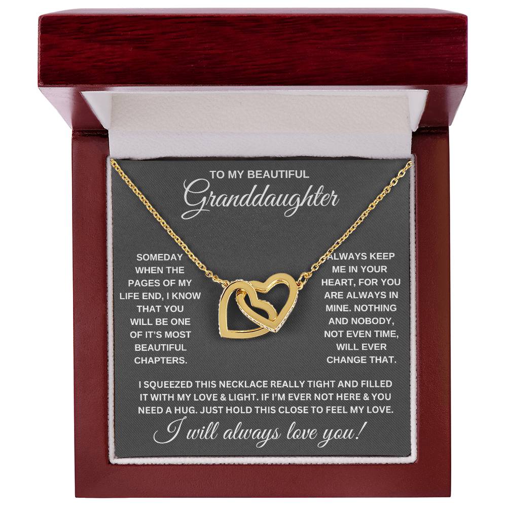 TO MY GRANDDAUGHTER, INTERLOCKING HEART NECKLACE