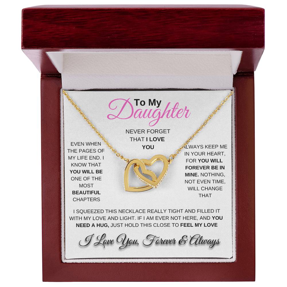 To My Daughter Interlocking Hearts Necklace