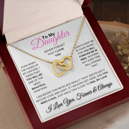 To My Daughter Interlocking Hearts Necklace