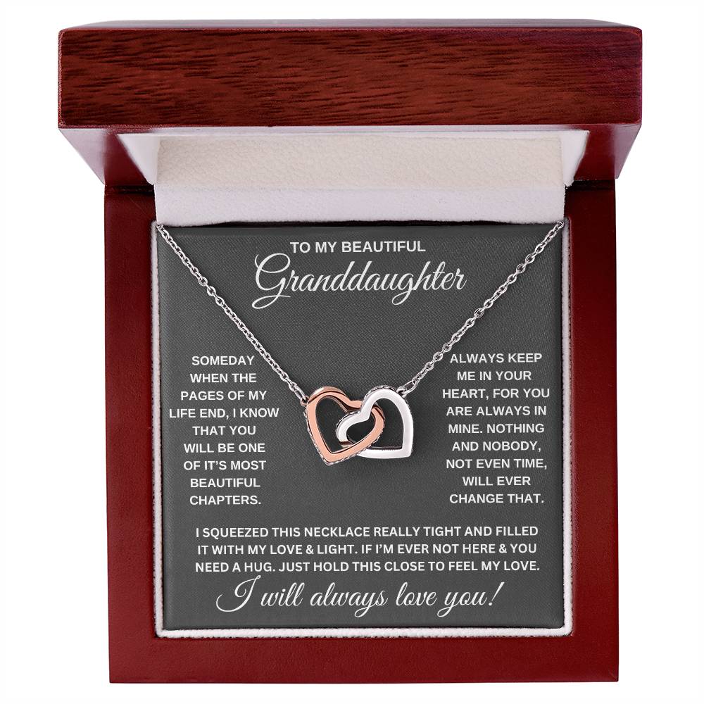 TO MY GRANDDAUGHTER, INTERLOCKING HEART NECKLACE