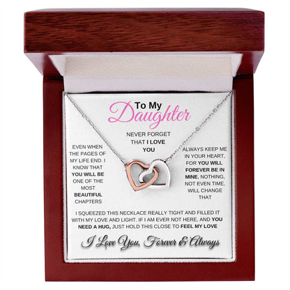 To My Daughter Interlocking Hearts Necklace