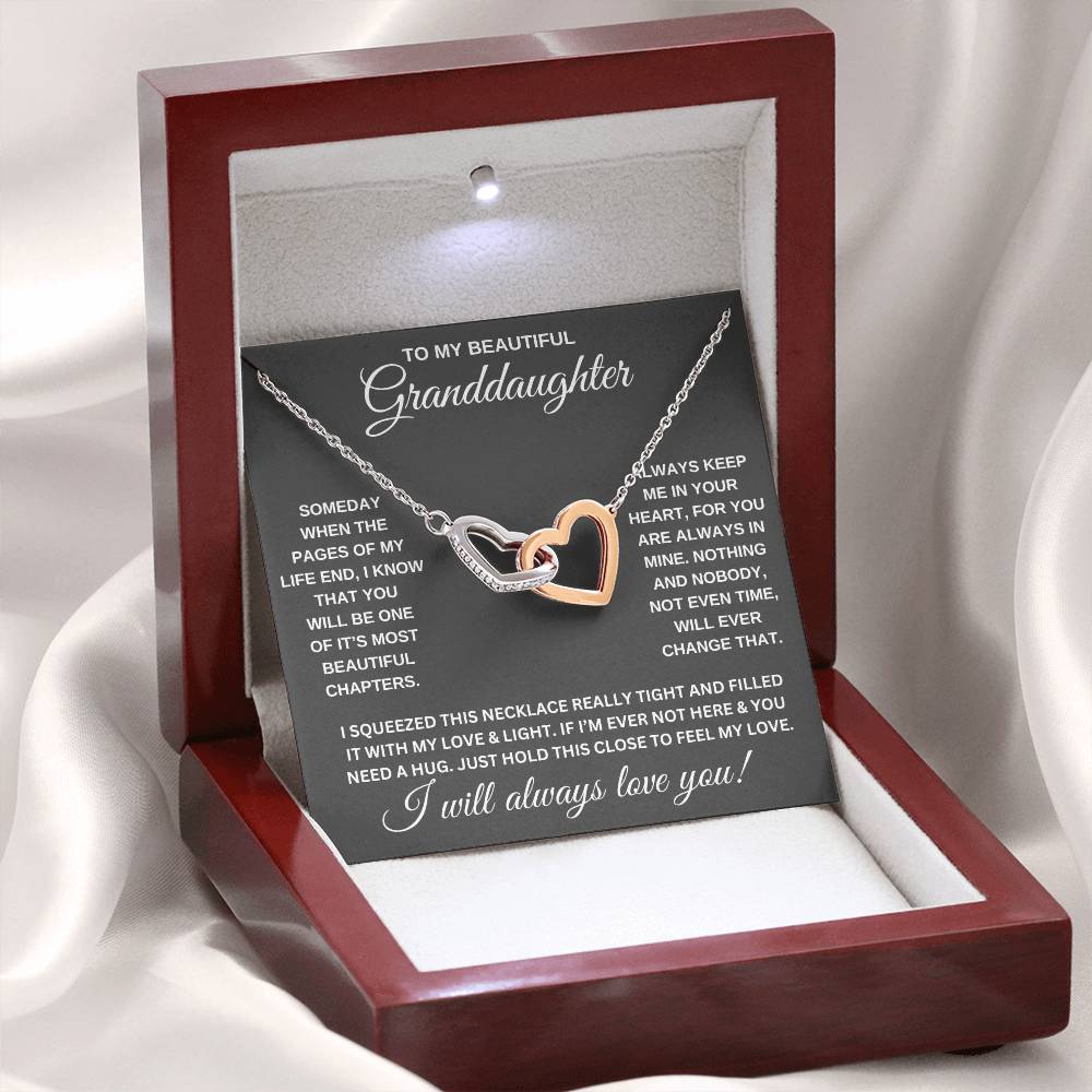 TO MY GRANDDAUGHTER, INTERLOCKING HEART NECKLACE