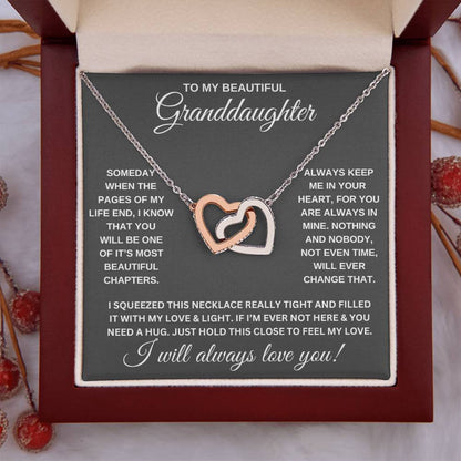 TO MY GRANDDAUGHTER, INTERLOCKING HEART NECKLACE