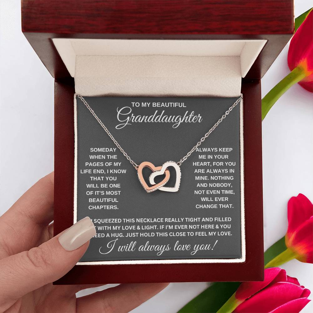 TO MY GRANDDAUGHTER, INTERLOCKING HEART NECKLACE